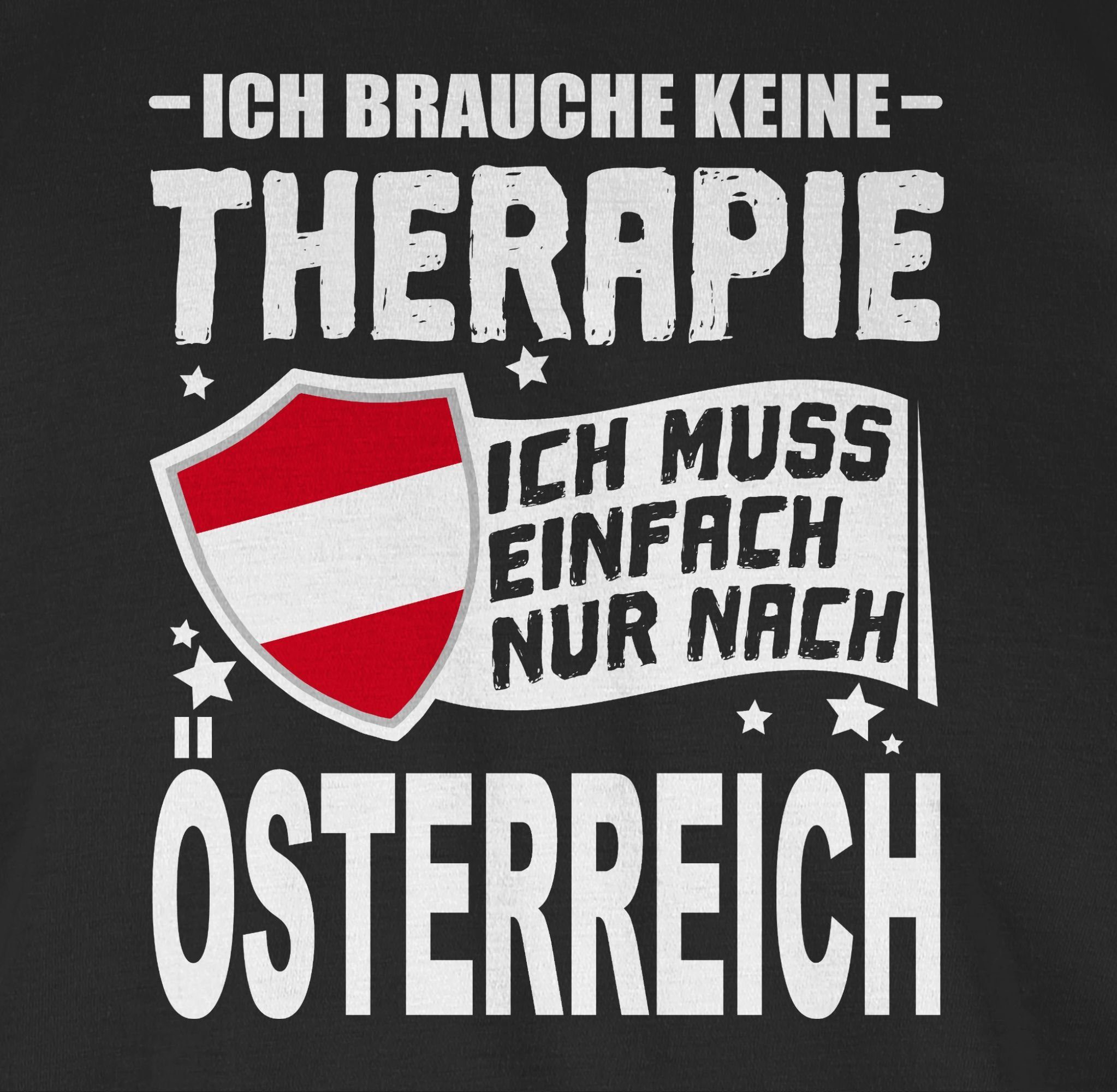 Wappen Ich Shirtracer - 1 nach Therapie T-Shirt einfach nur Ich keine Länder Österreich brauche muss Schwarz weiß