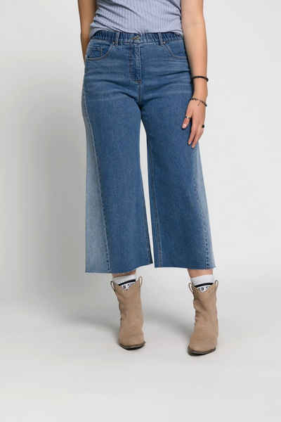 Studio Untold Culotte Jeans Culotte Patch Look 5-Pocket Fransensaum