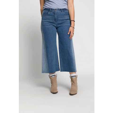 Studio Untold Culotte Jeans Culotte Patch Look 5-Pocket Fransensaum