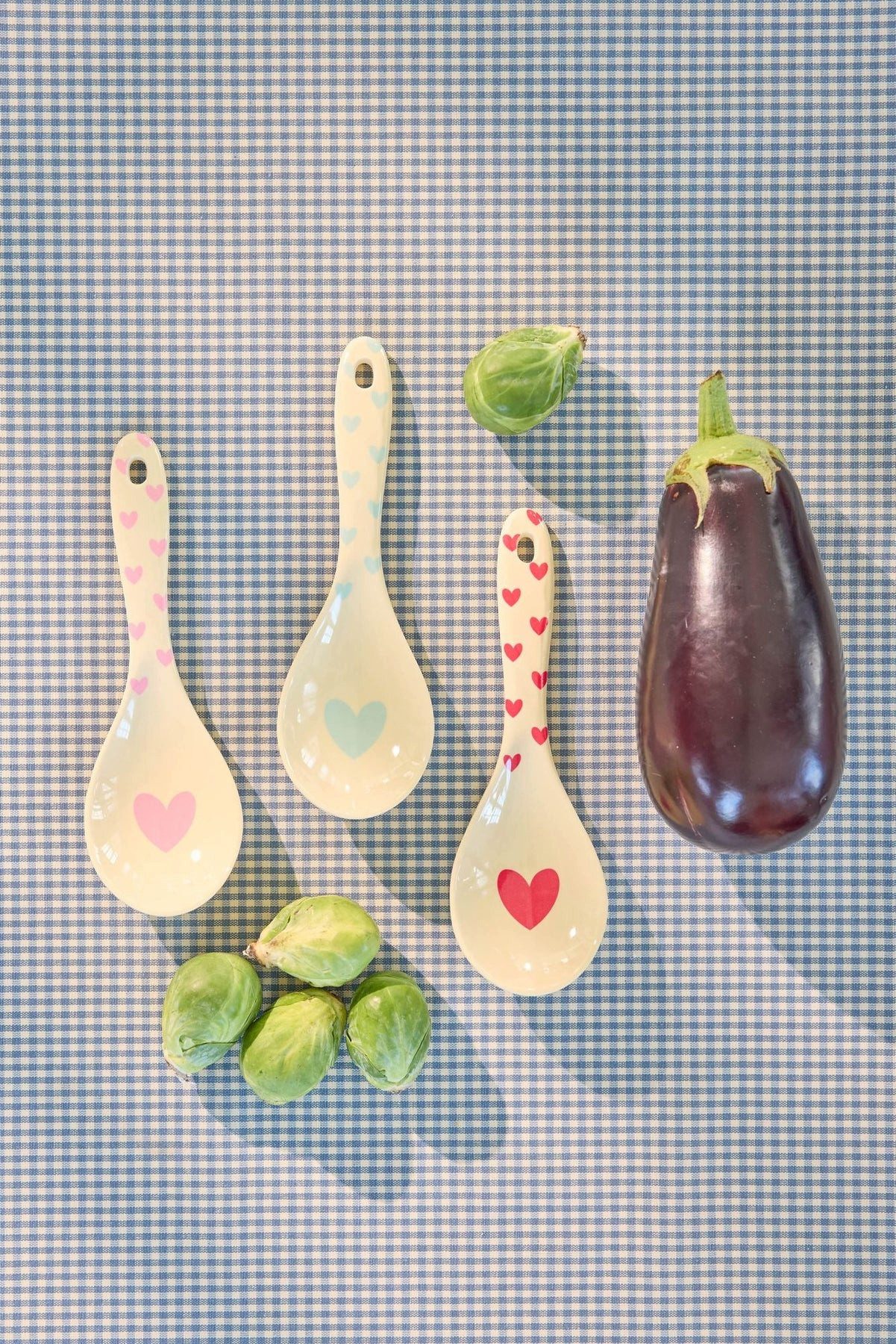 rice Salatbesteck Rice Melamin Salatlöffel Set 3er - Herz Print (3-tlg)