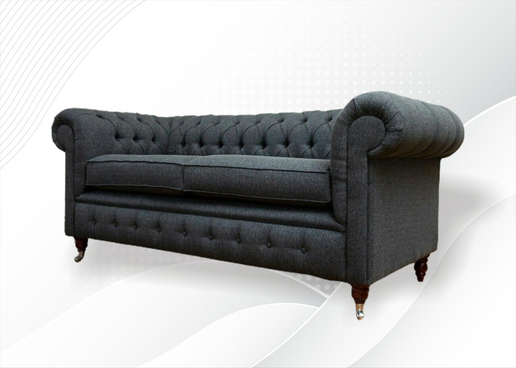 JVmoebel Chesterfield-Sofa, Chesterfield 3 Die cm, mit Sofa 197 Couch Knöpfen. Design Rückenlehne Sitzer