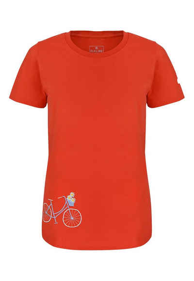 Elkline T-Shirt Flower Bike T-Shirt mit Blumen & Fahrrad Stick