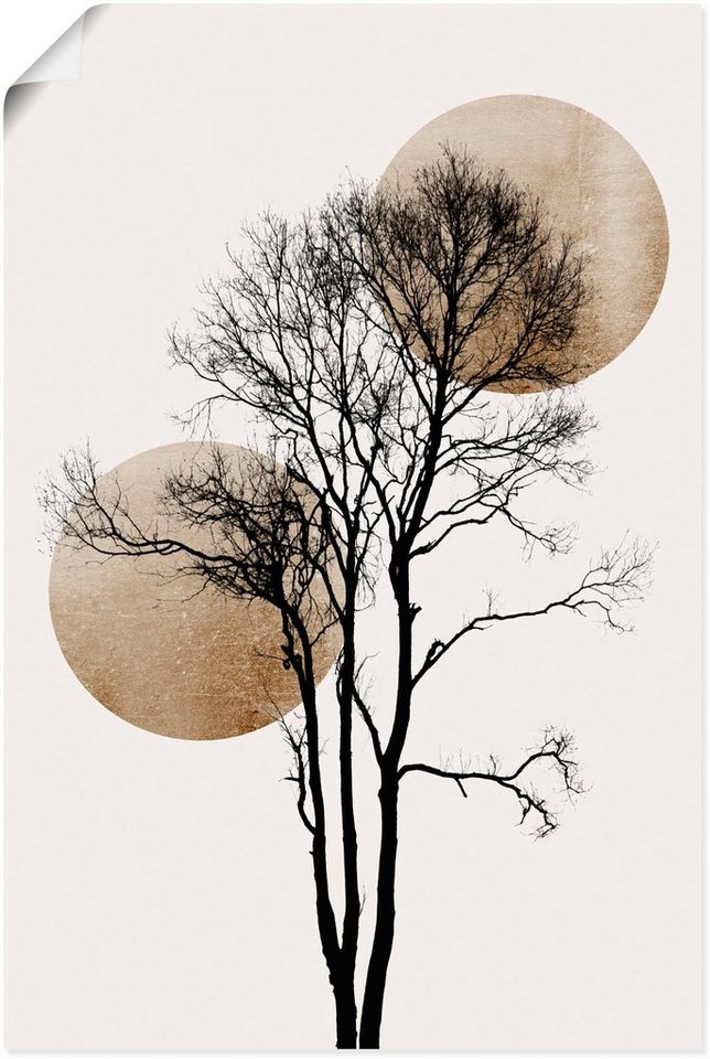 Artland Wandbild Sonne und Mond versteckt, Baumbilder (1 St), als Alubild,  Leinwandbild, Wandaufkleber oder Poster in versch. Größen