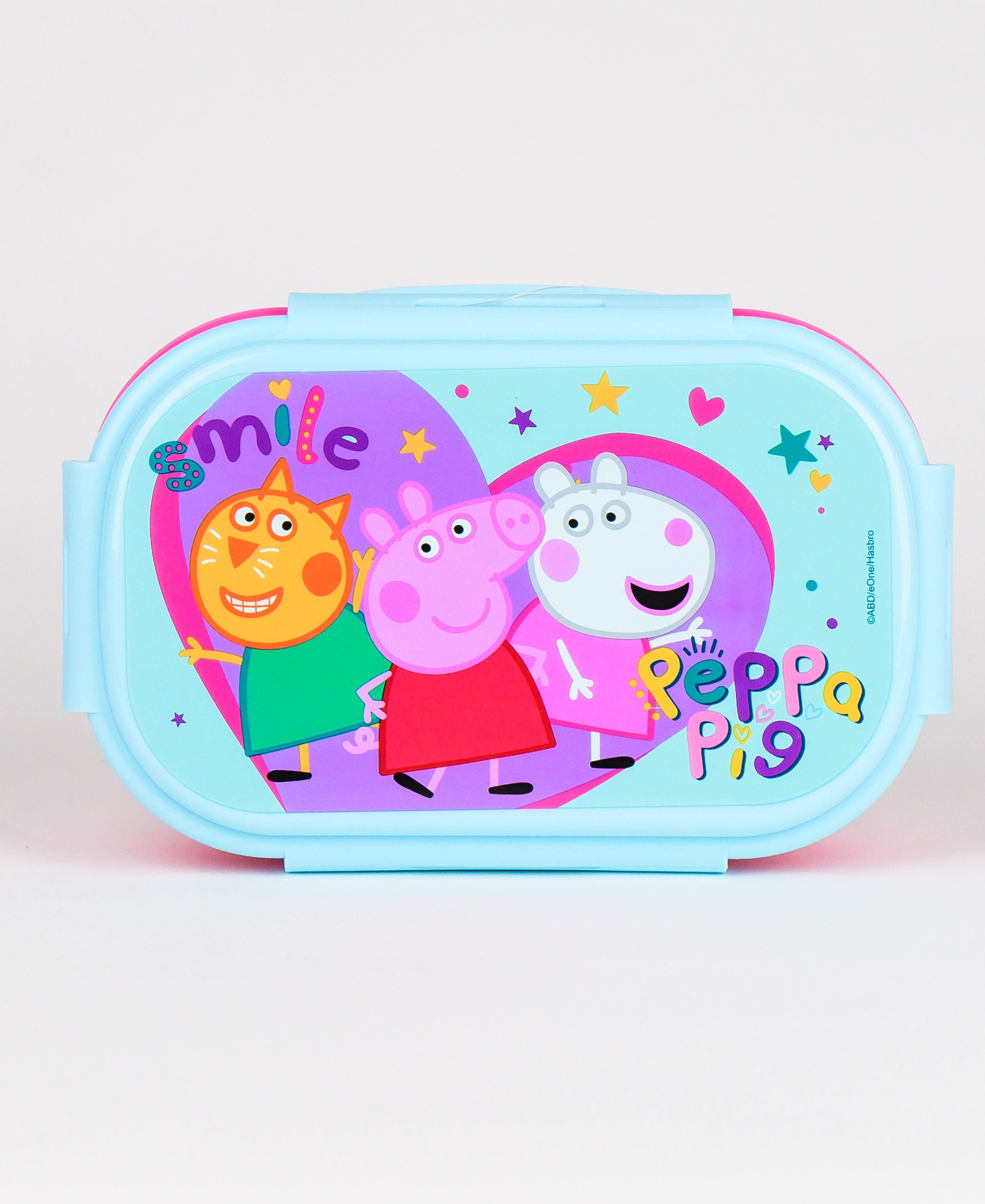 Peppa Pig Lunchbox Peppa Wutz, PP, (2-tlg), Kinder Brotdose mit 2-Fach-Unterteilung & Göffel-Messer BPA frei