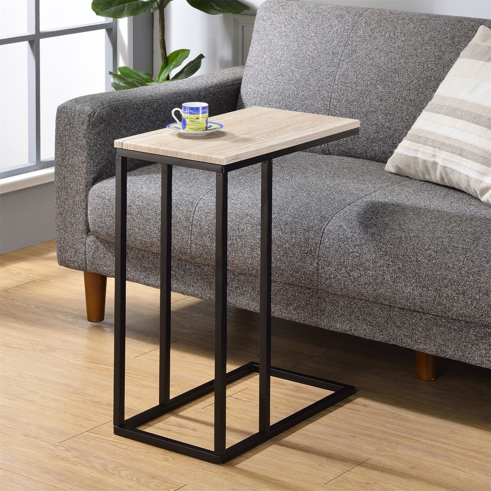 IDIMEX Beistelltisch DEBORA, Couchtisch mit Metallgestell aus MDF-Platte Sofatisch Wildeiche
