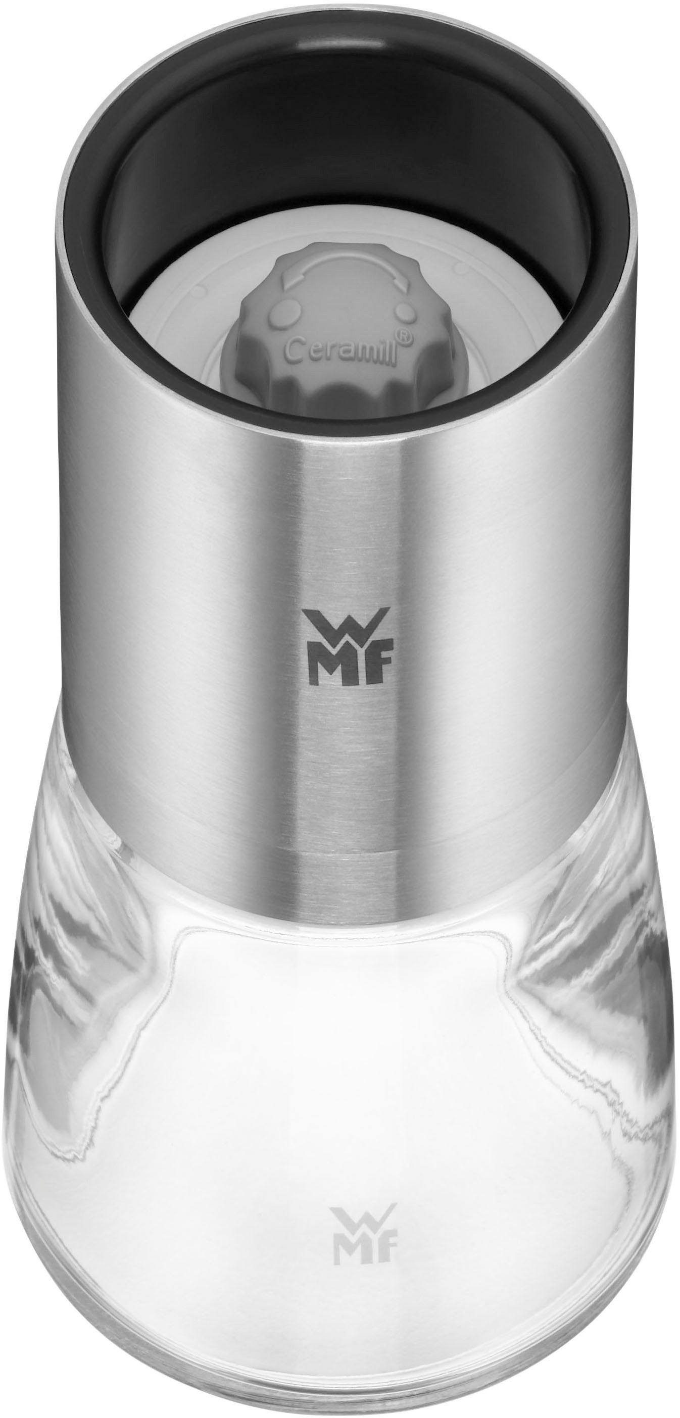WMF Gewürzmühle De Luxe manuell, (1 Stück), Keramik-Mahlwerk, aromadicht, Mahlstärken-Einstellung, Cromargan