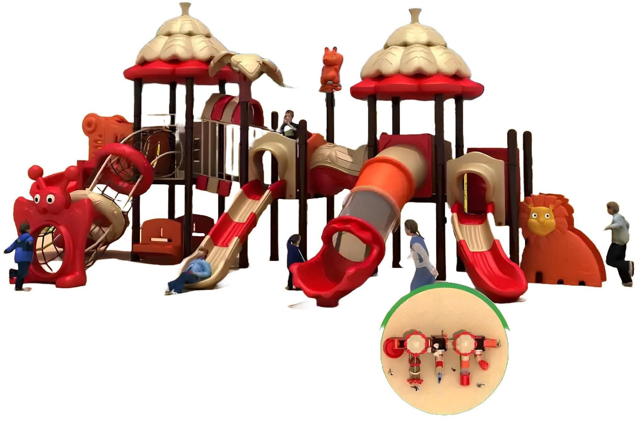 Xlmoebel Spielturm Kundenspezifischer Spielturm mit Rutsche und Spielhaus aus Holz, Hergestellt in Europa
