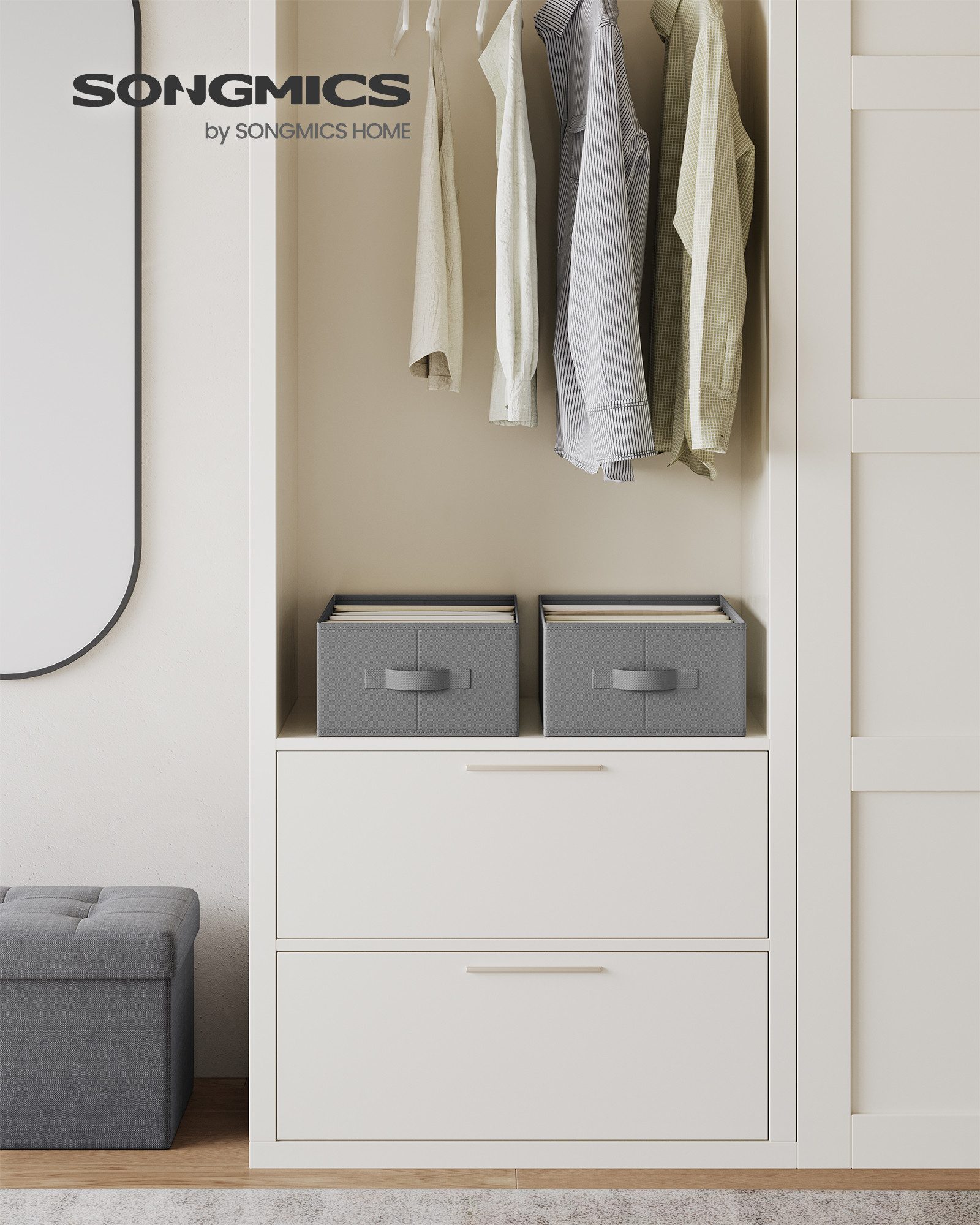 SONGMICS Aufbewahrungsbox Kleiderschrank-Organizer (2 St., Aufbewahrungsbox günstig online kaufen