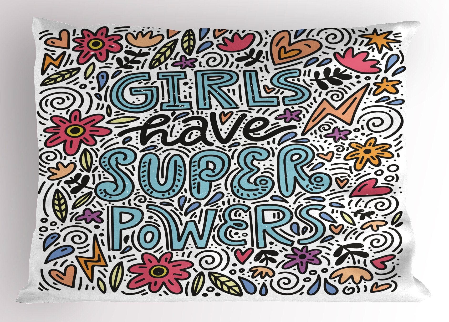 Kissenbezüge Dekorativer Standard Size Kopfkissenbezug, (1 Super Mädchen Kunst Mädchen Abakuhaus Gedruckter haben Powers haben Stück), Powers Super