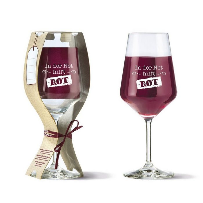 GILDE Rotweinglas Weinglas 'In der Not hilft Rot' 500ml Glas