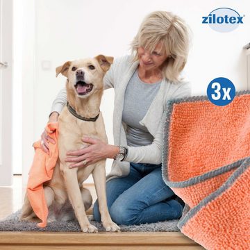 Zilotex Tier-Schondecke Doggy Blanket Trockentuch 3 Stück, Antibakterielles Mikrofasertuch