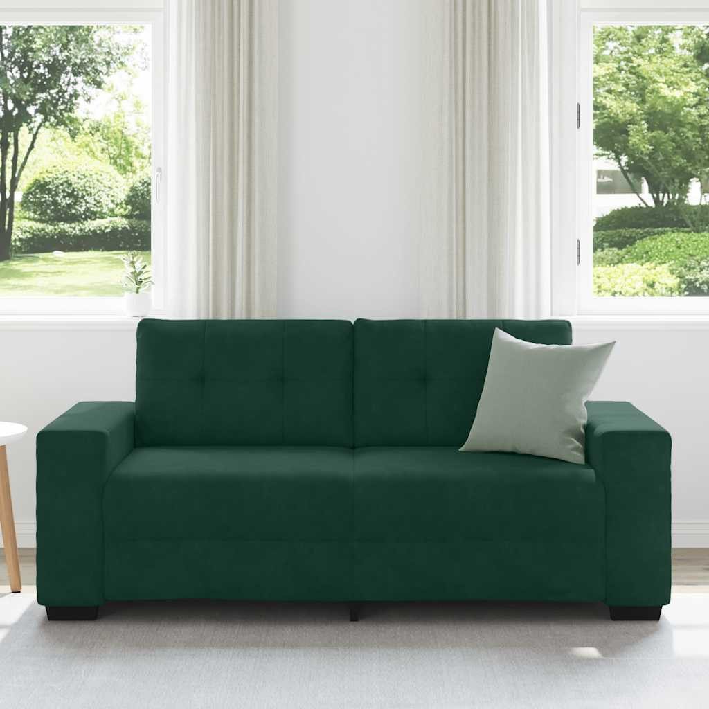 vidaXL Sofa Zweisitzer-Sofa Dunkelgrün 180x77x82 cm Samt, 1 Teile