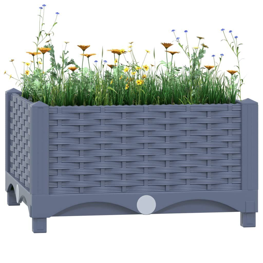 furnicato Hochbeet Pflanzgefäß 40 x 40 x 23 cm Blaugrau aus PP, Strapazierfähiges Pflanzbeet für Kräuter und Blumen auf dem Balkon