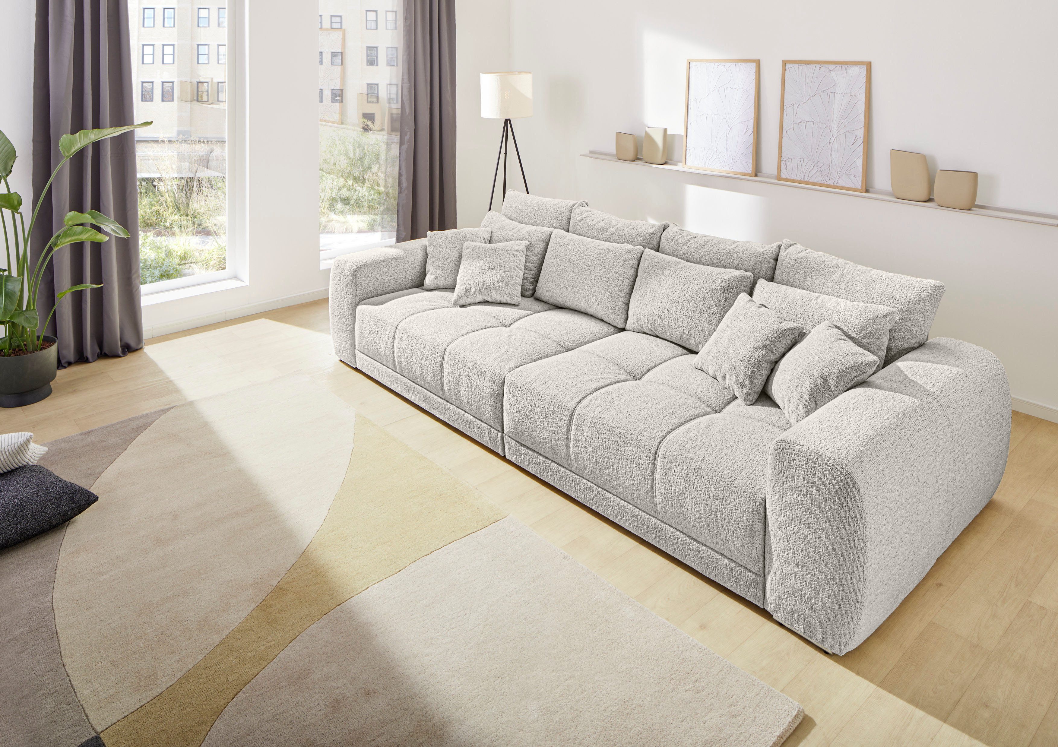 Jockenhöfer Gruppe Big-Sofa Moldau, B. 306 cm, mit Federkernpolsterung, Liegefläche 120x240 cm, Mega-Sofa im XXL-Format, Federkern, 12 Kissen