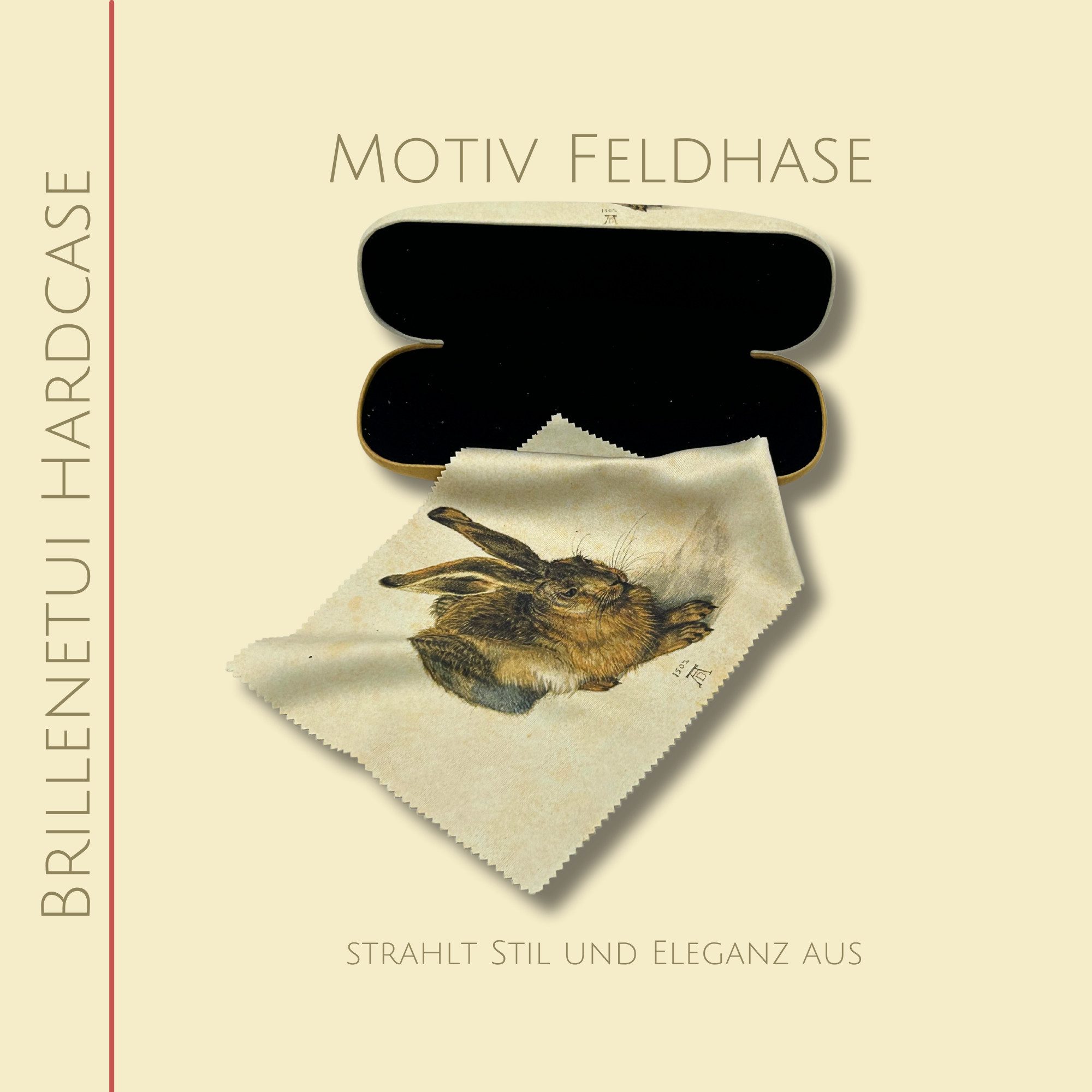 Fridolin Brillenetui Brillenetui Hardcase mit Stoffbezug und Reinigungstuch aus Mikrofaser