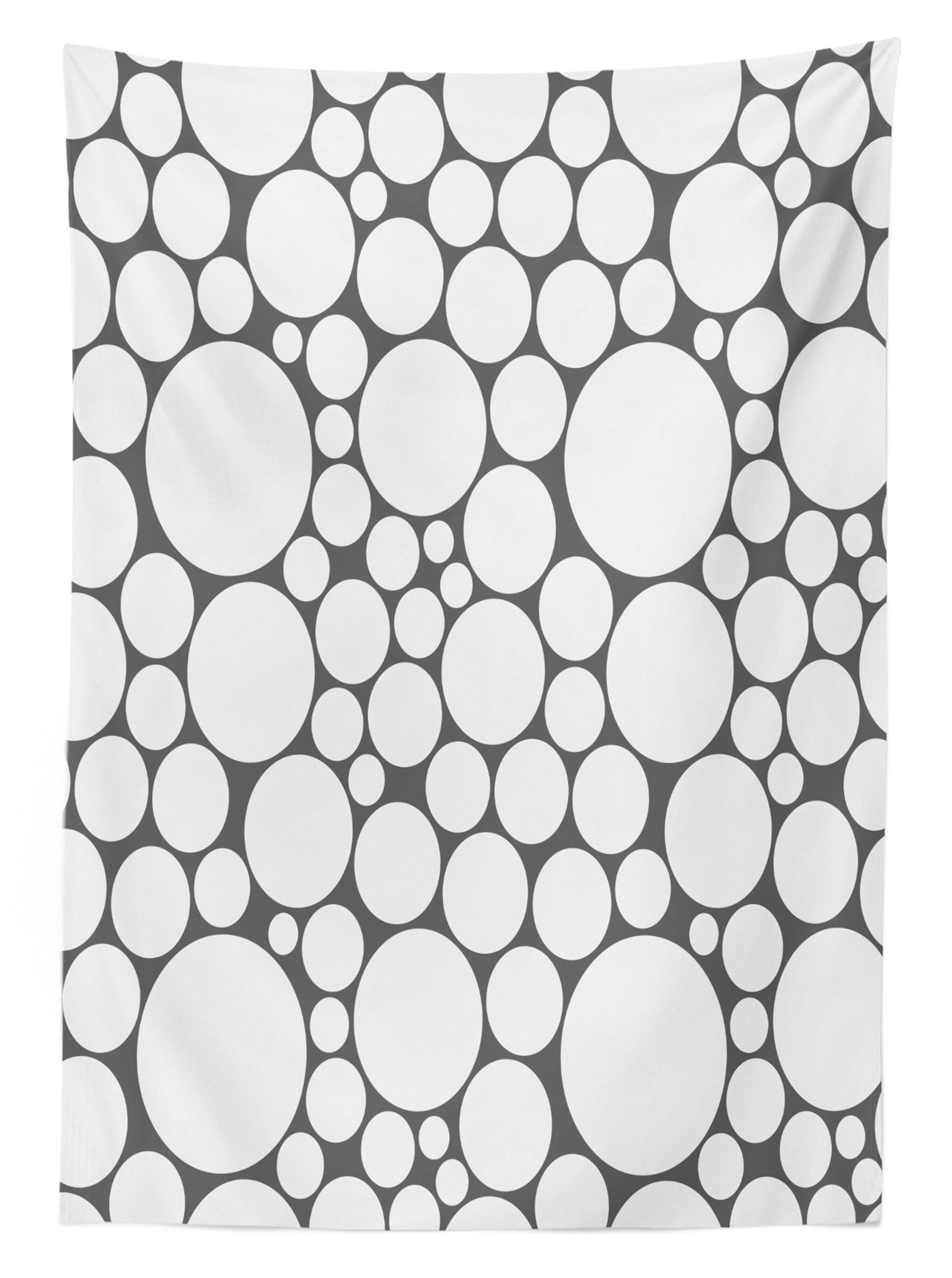 Kreis Bereich Geometrisch Für Waschbar Abakuhaus den Farbfest Außen Tischdecke Grau Farben, Klare geeignet