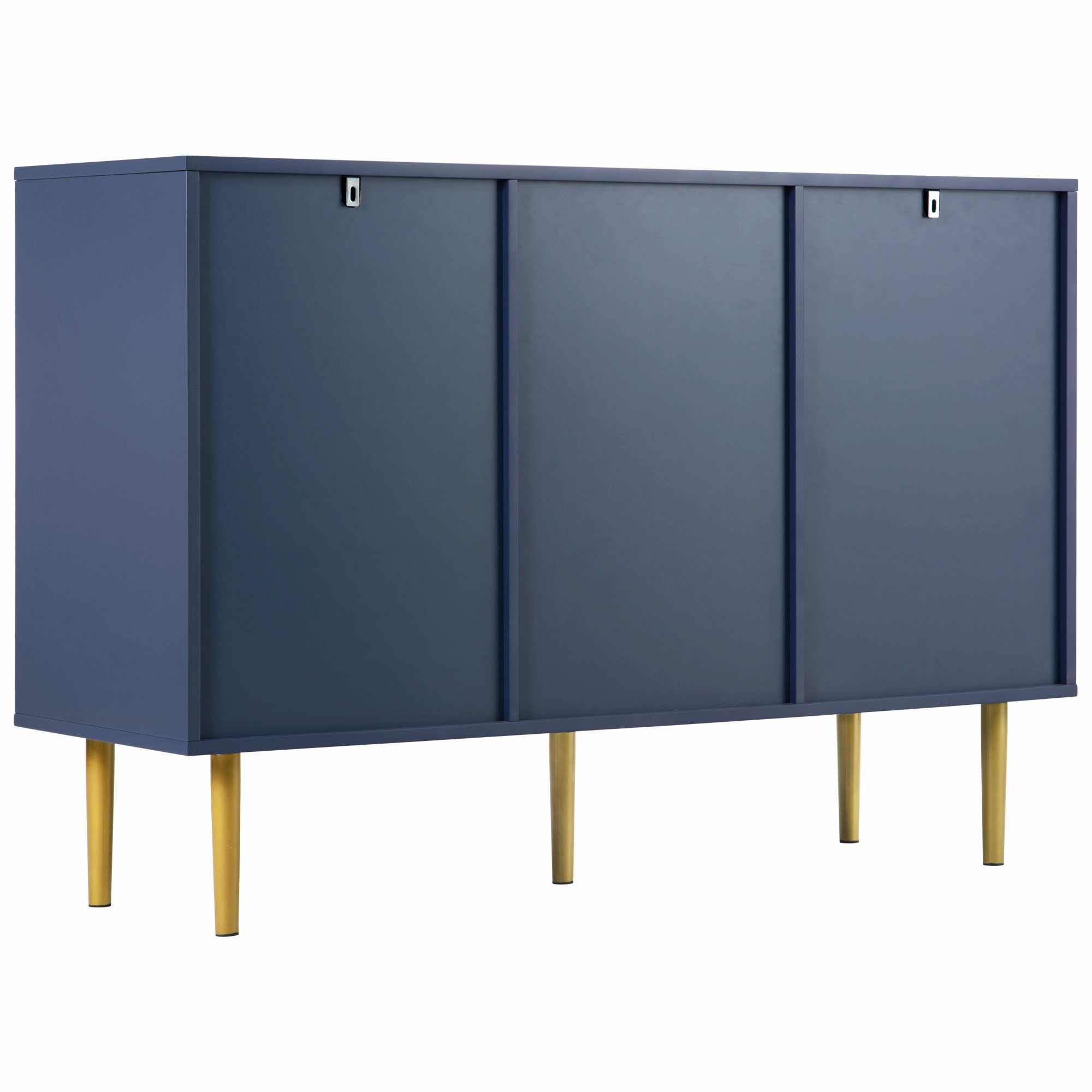Kommode (1 St., Sideboard Schubladenschrank mit 3 Schubladen und 2 Türen), Fischschuppenmuster, Metallbeine, Verstellbare Ablage, 120*40*82 cm