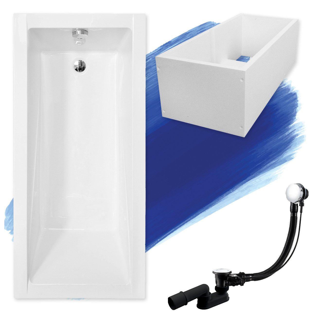 KOLMAN Badewanne Rechteck Modern 140x70, Ablaufgarnitur günstig online kaufen