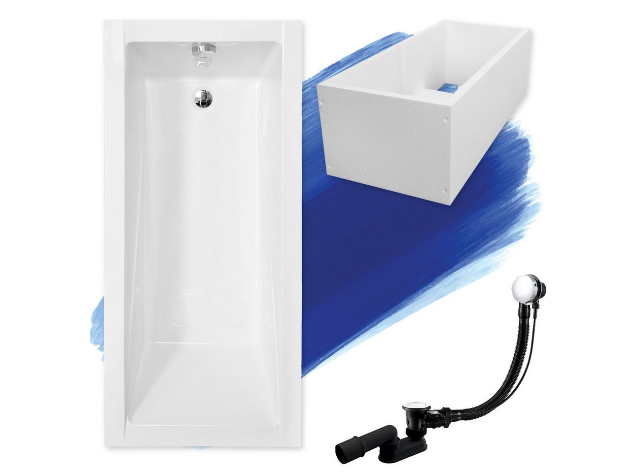 Thumbnail - KOLMAN Badewanne Rechteck Modern 170x70, Ablaufgarnitur & Füße GRATIS