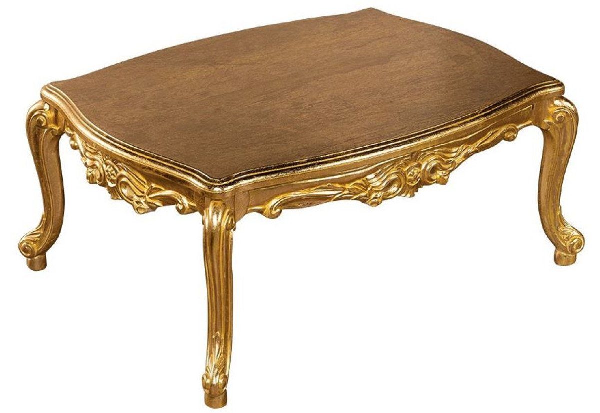 Casa Padrino Couchtisch Luxus Barock Couchtisch Gold - Handgefertigter Massivholz Wohnzimmertisch - Prunkvolle Massivholz Möbel im Barockstil