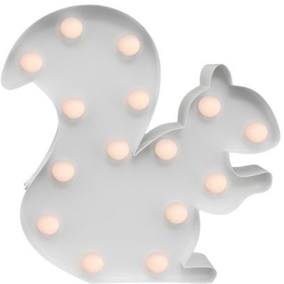 MARQUEE LIGHTS LED Dekolicht Squirrel, LED fest integriert, Warmweiß, Wandlampe, Tischlampe Eichhörnchen, Tier 15 Leuchtmittel - 23x23 cm