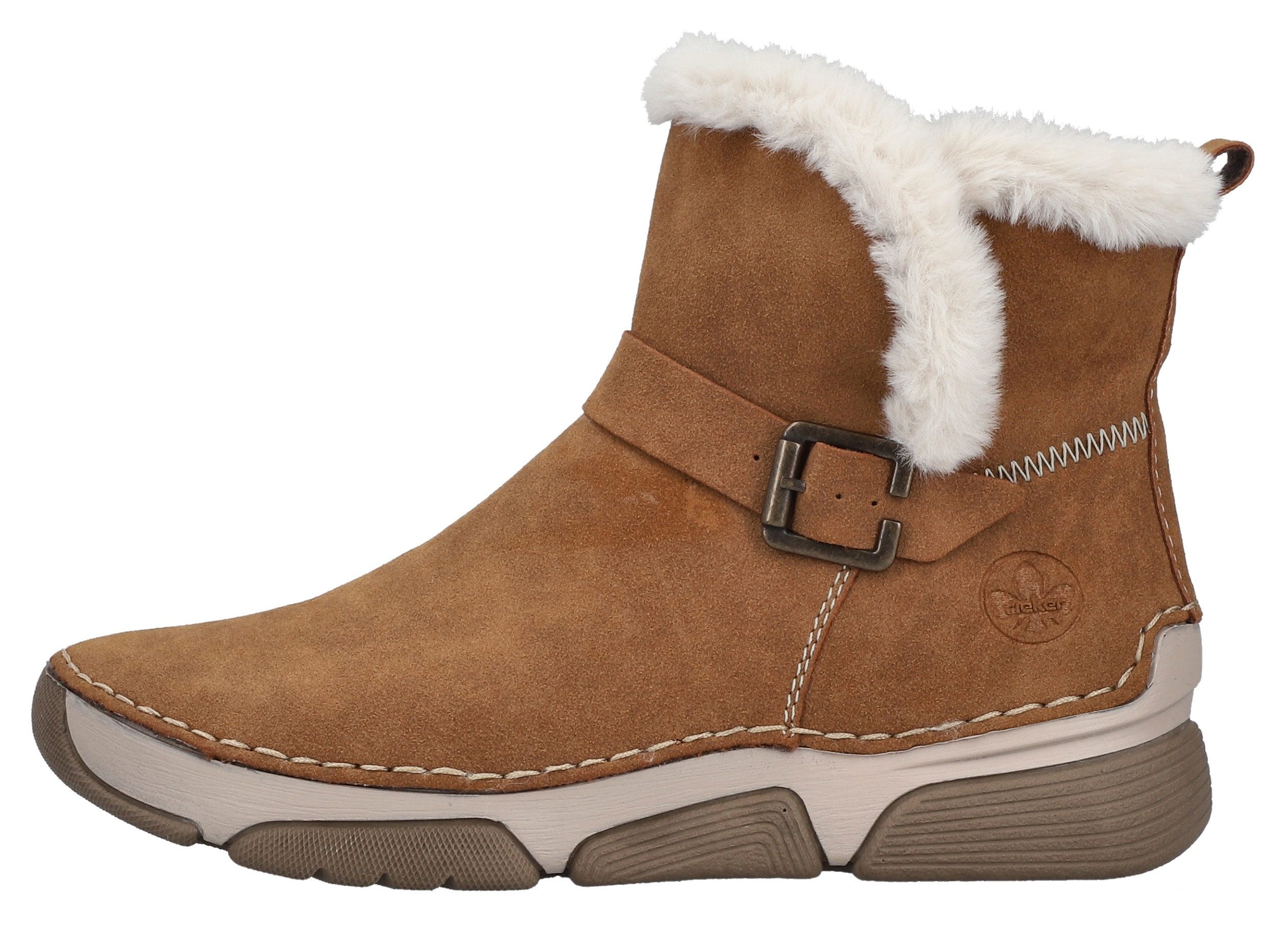 Rieker Winterboots Winterstiefelette, Reißverschluss-Boots mit Zierschnalle