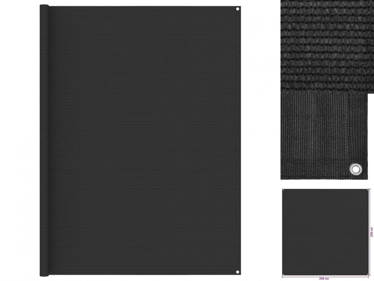 vidaXL Teppich Zeltteppich 250x250 cm Anthrazit HDPE Camping Teppich Vorzelt Outdoor, Maschinengewebt, Höhe: 250 mm