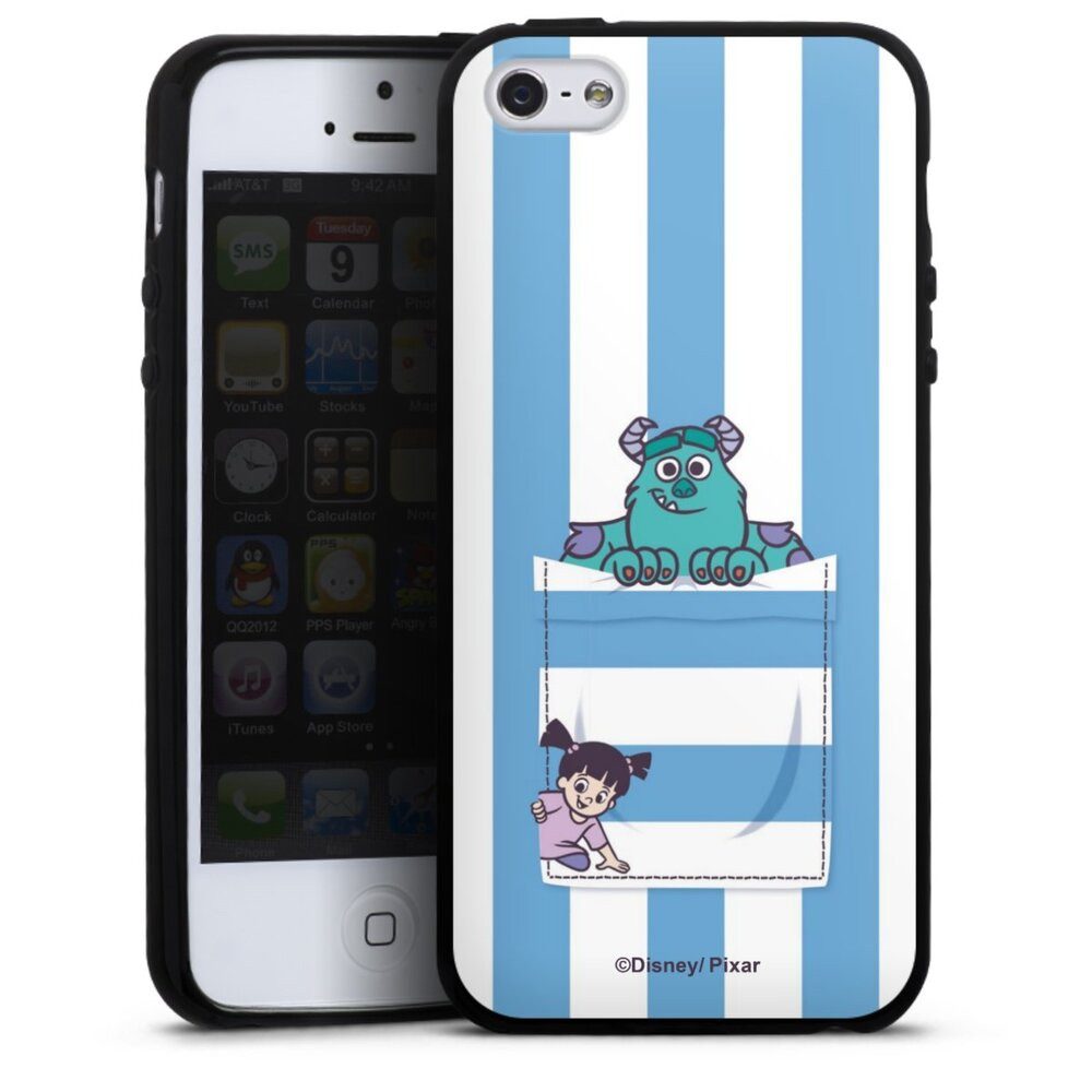 DeinDesign Handyhülle Disney Pixar Die Monster AG Fanartikel Monster AG Striped Pattern, Apple iPhone 5 Silikon Hülle Bumper Case Handy Schutzhülle