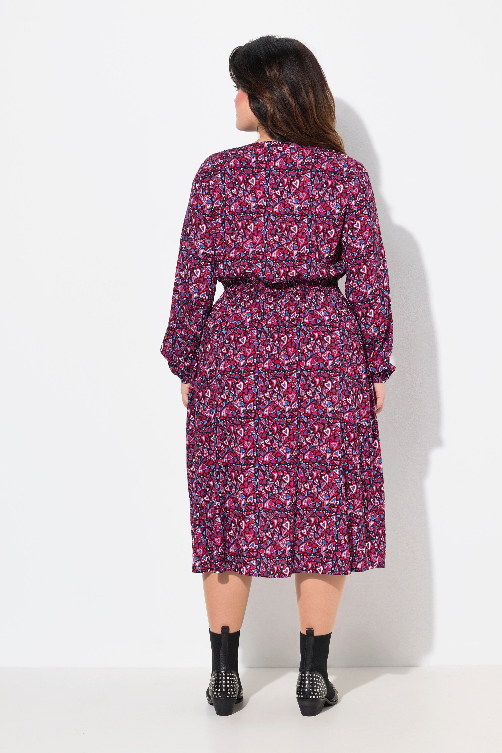 Angel of Style Midikleid Midikleid A-Linie Herzchenmuster