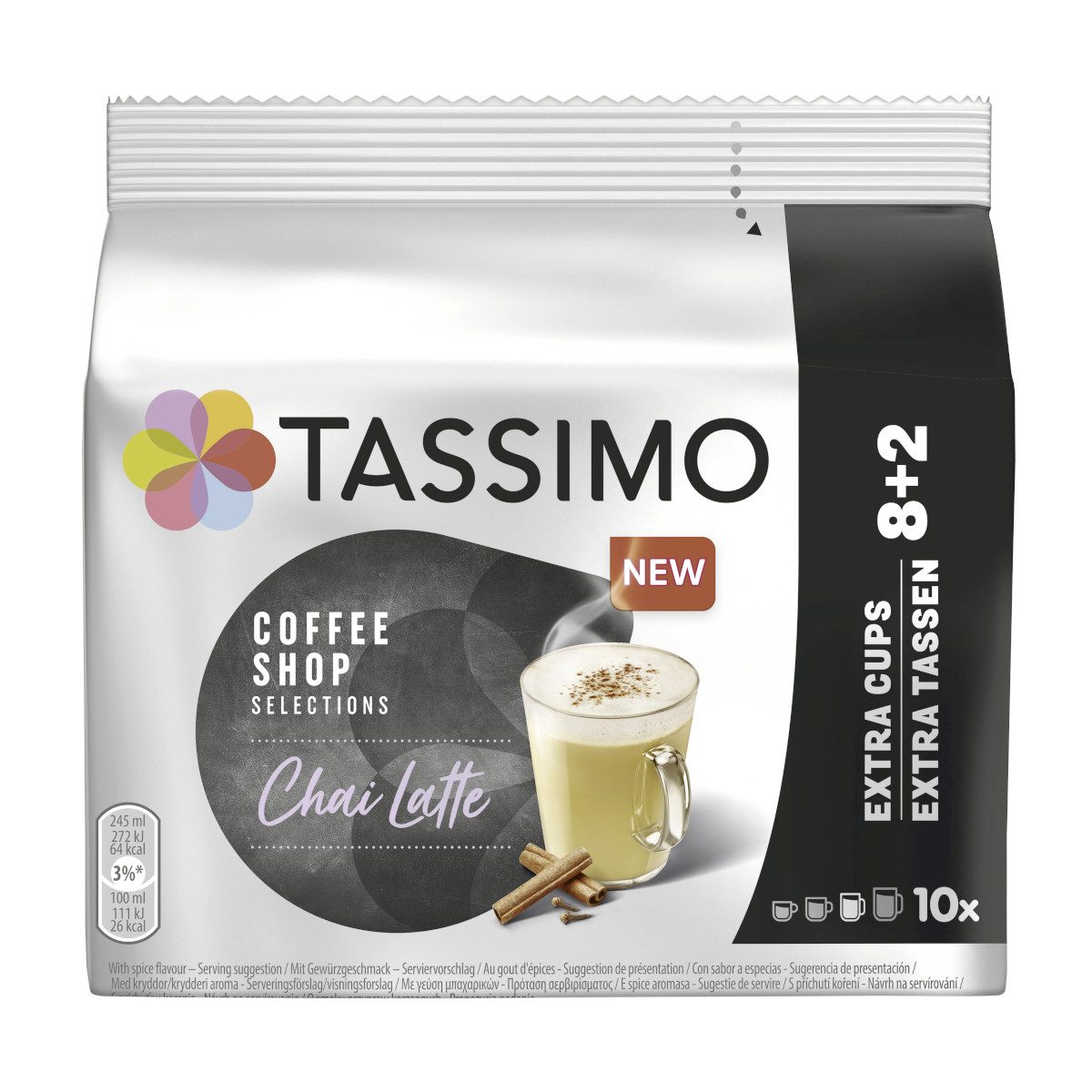 JACOBS Kaffee, Jacobs Tassimo Chai Latte Coffeeshop Selection 10x15g Packung 150g