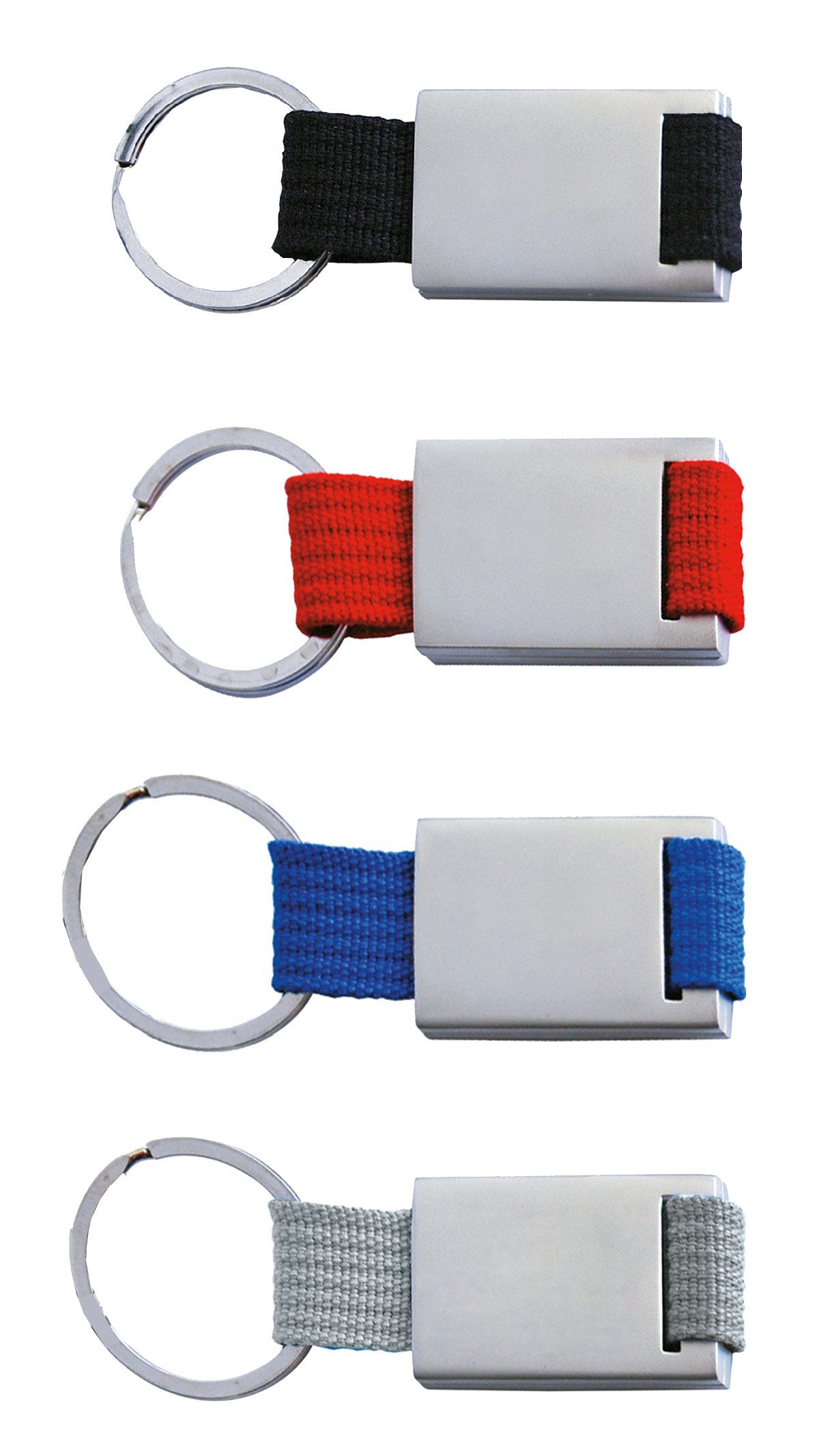 Best Offer Schlüsselanhänger 4x Schlüsselanhänger / aus Metall / mit trendigem Nylonband / 4 Farben