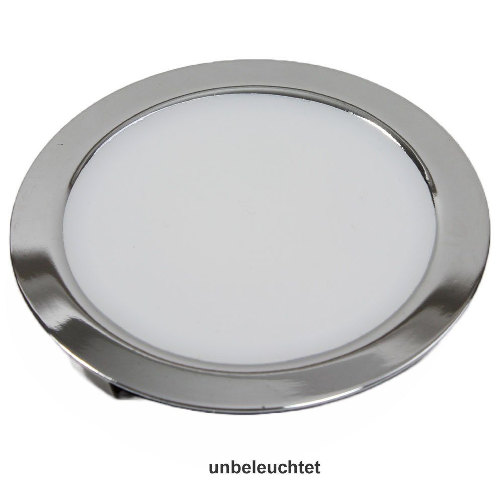 HABA B.V. LED Einbaustrahler 12 Volt LED Einbauleuchte warmweiß rund chrom 65 mm, warmweiß