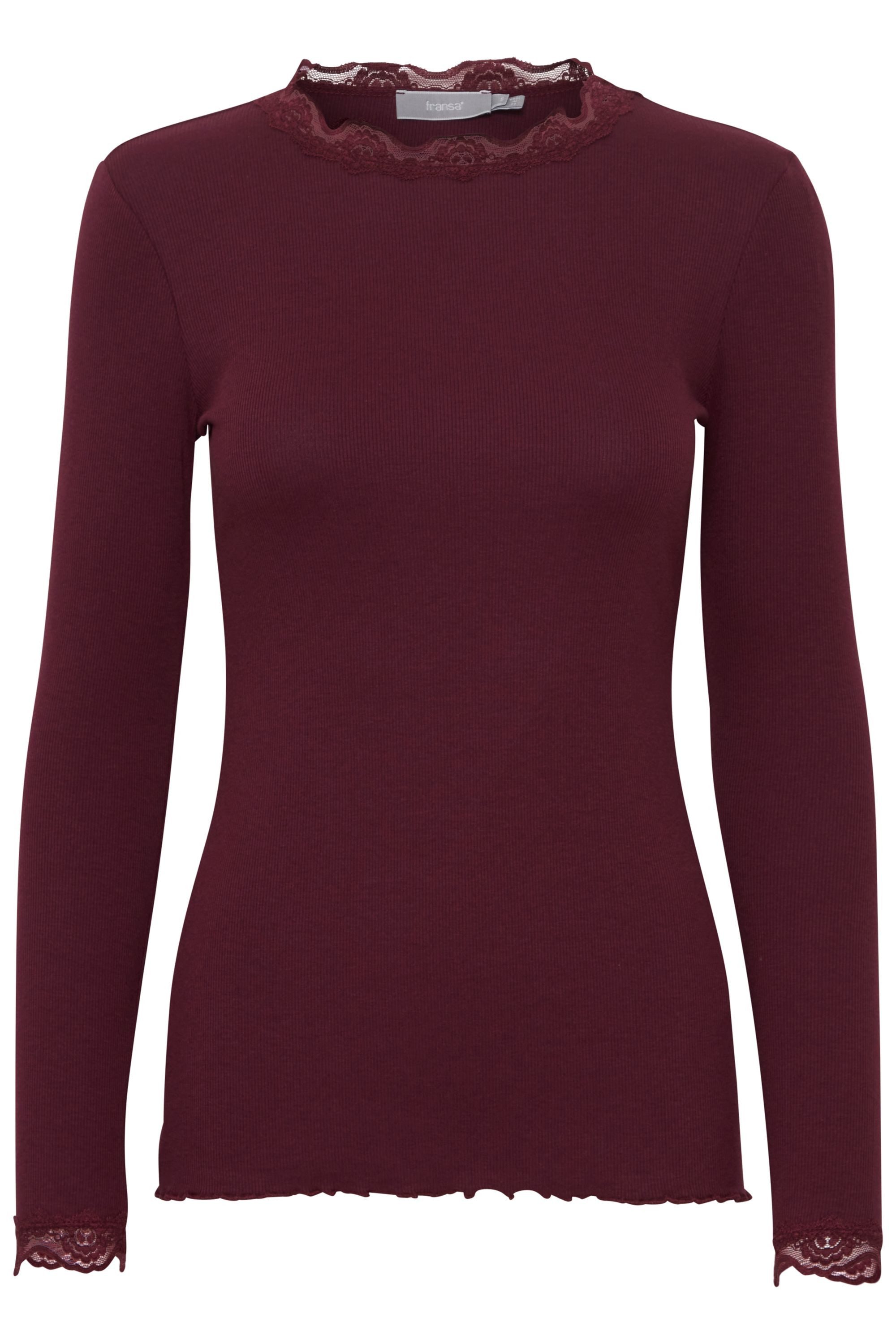 fransa Longsleeve FRHIZAMOND Langarmshirt mit Spitzen-Details günstig online kaufen