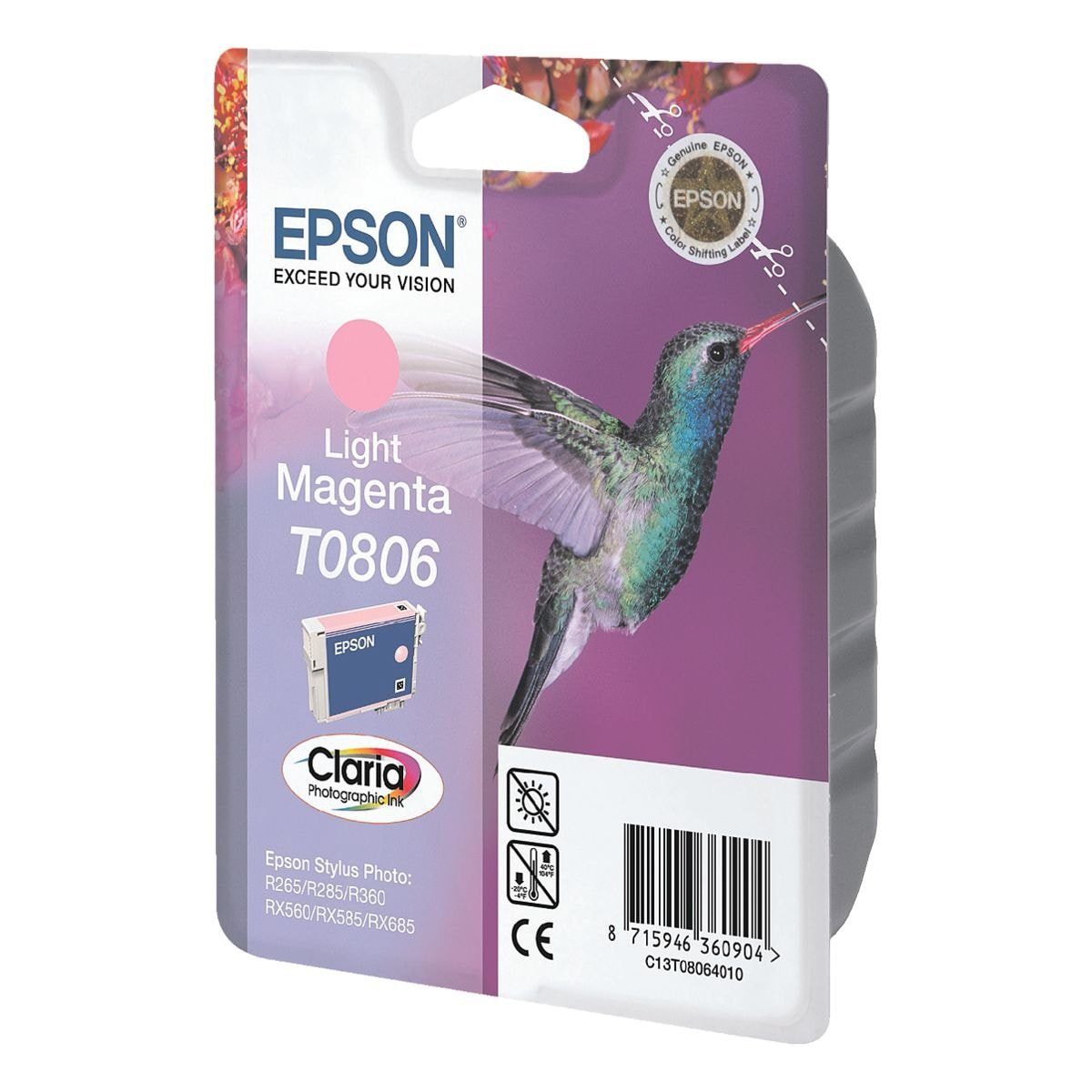 Epson T080640 Tintenpatrone (Original Druckerpatrone, magenta (hell)
