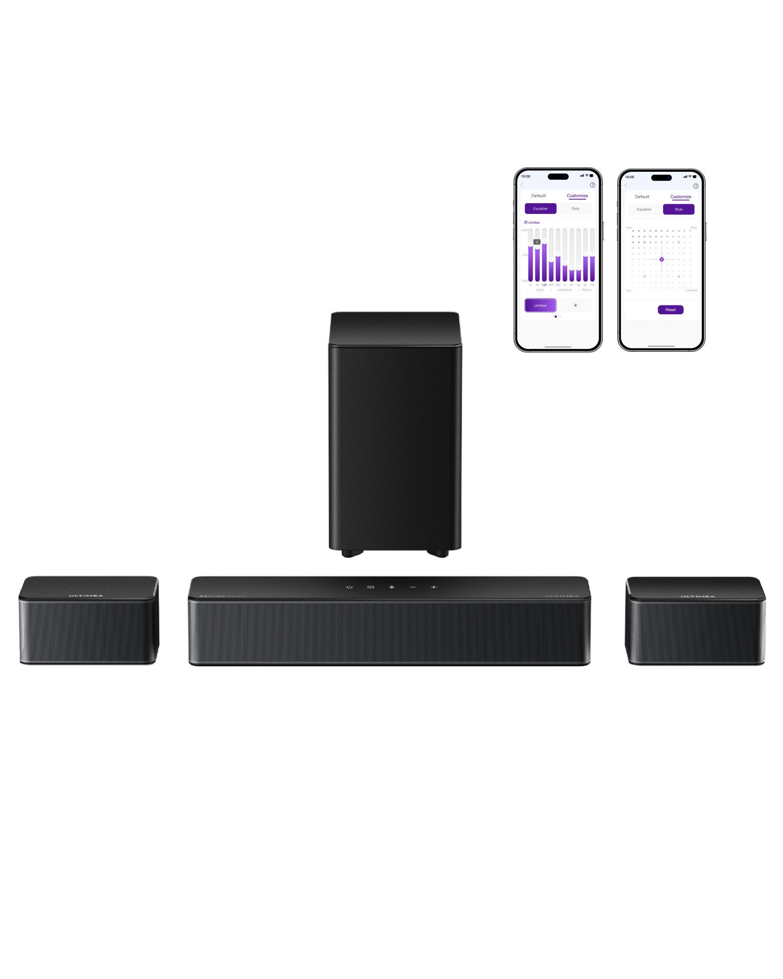 Ultimea Poseidon M4T Soundbar 5.1 Dolby Atmos (HDMI, 450 W, Heimkino-Soundbar mit kabellosem Subwoofer&Dual Surround-Lautsprecher)