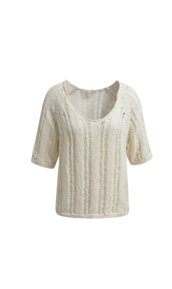 Milano Italy Wollpullover PULLOVER halbarm Milano beige