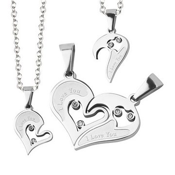 Schmuck-Elfe Partnerkette Herz I Love You Classic (Set), 4tlg. Set