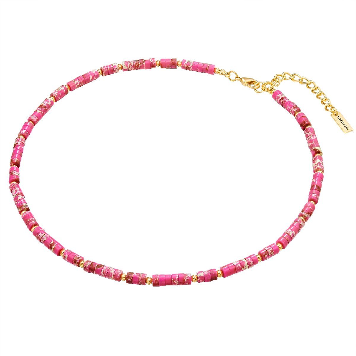 Yokoamii Collier Kette gelbgold rosa gelbgold,