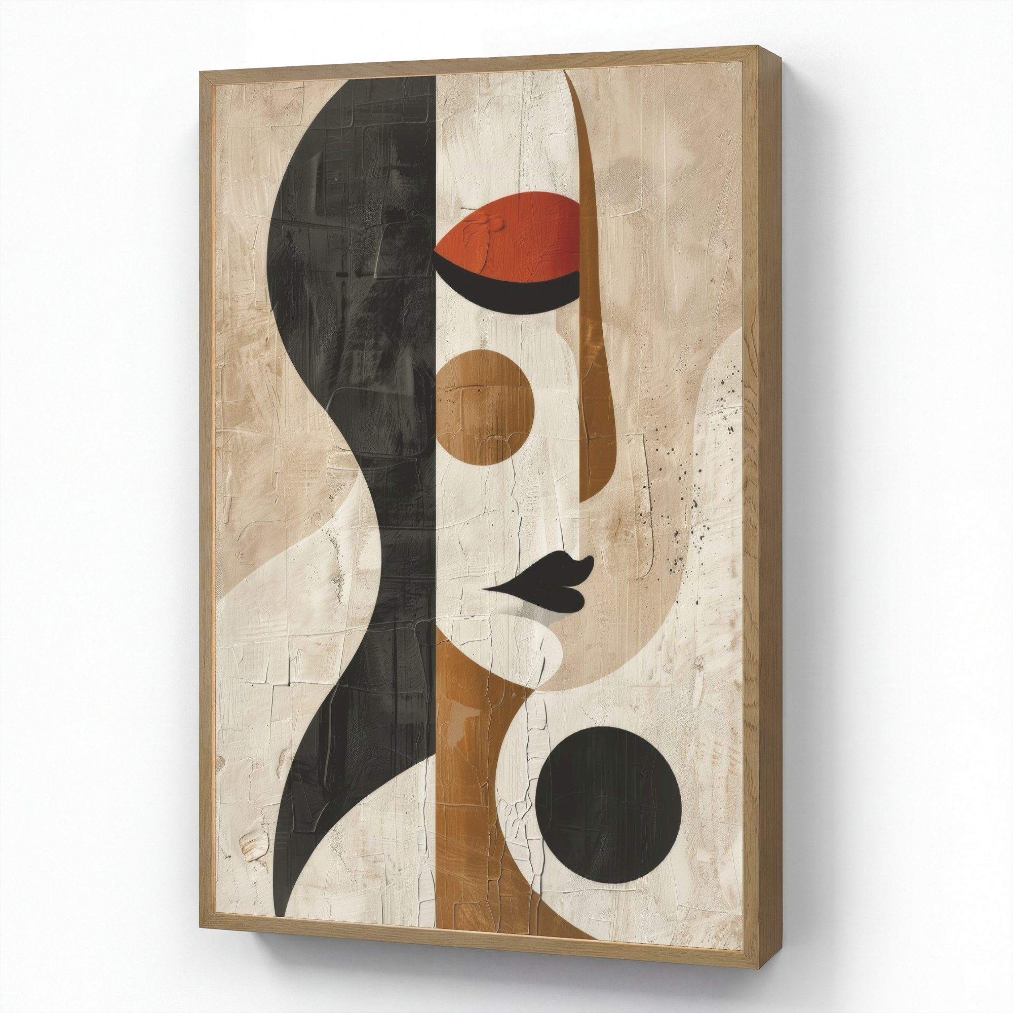 OnlyWow Wandleuchte Lightbox Gesicht - Abstrakt - Kunst - Formen, Dimmbar, Farbwechsel, LED, Warmweiß, Kaltweiß, Neutralweiß Einstellbar, Wandlampe Innen, Dimmbar, Aufladbarer USB Akku, LED, Beleuchtung