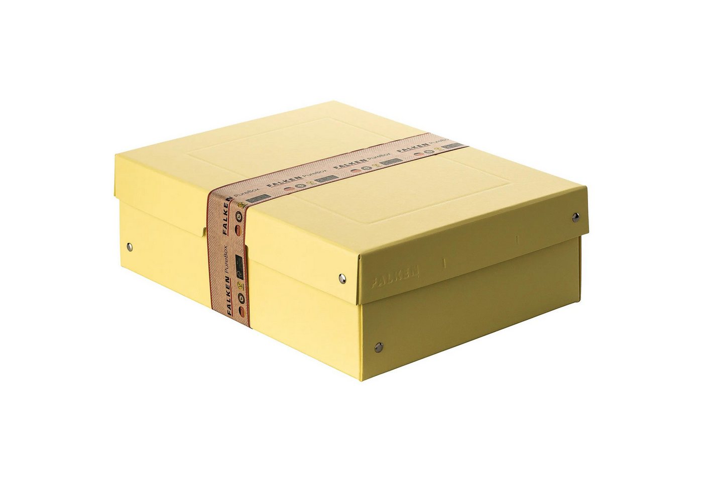 Thumbnail - Falken Archivcontainer 5x PURE Box Pastell DIN A4, Füllhöhe 100 mm - Gelb - 22001936F, Ablageboxen
