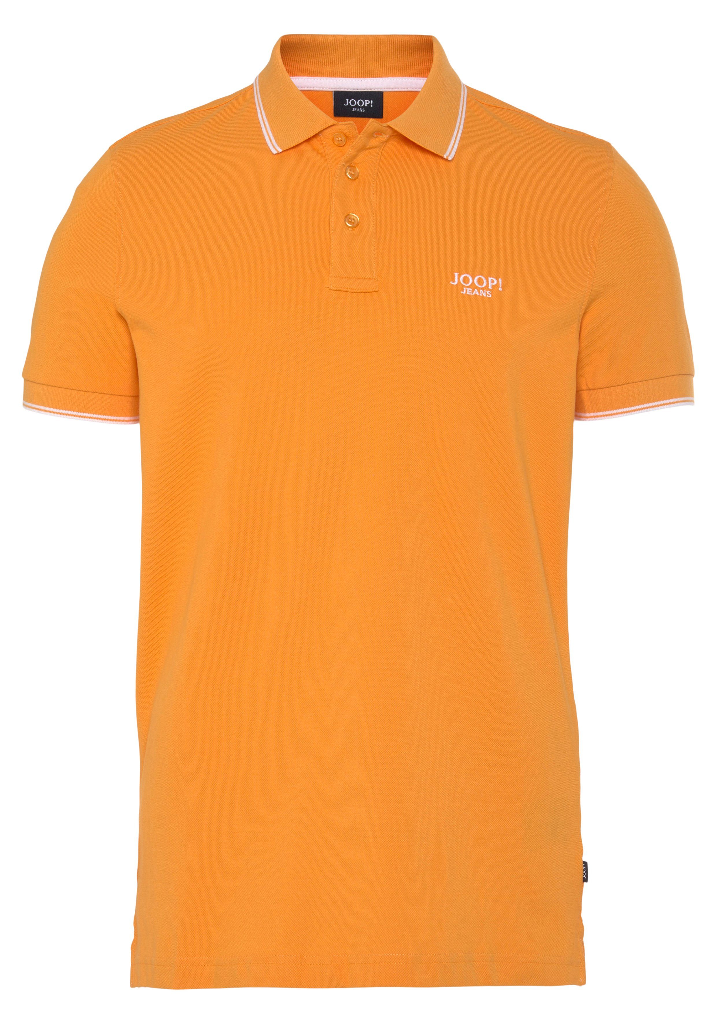 Joop! Joop Jeans Poloshirt JJJ-04 Agnello mit kontrastfarbener Logo-Stickerei orange