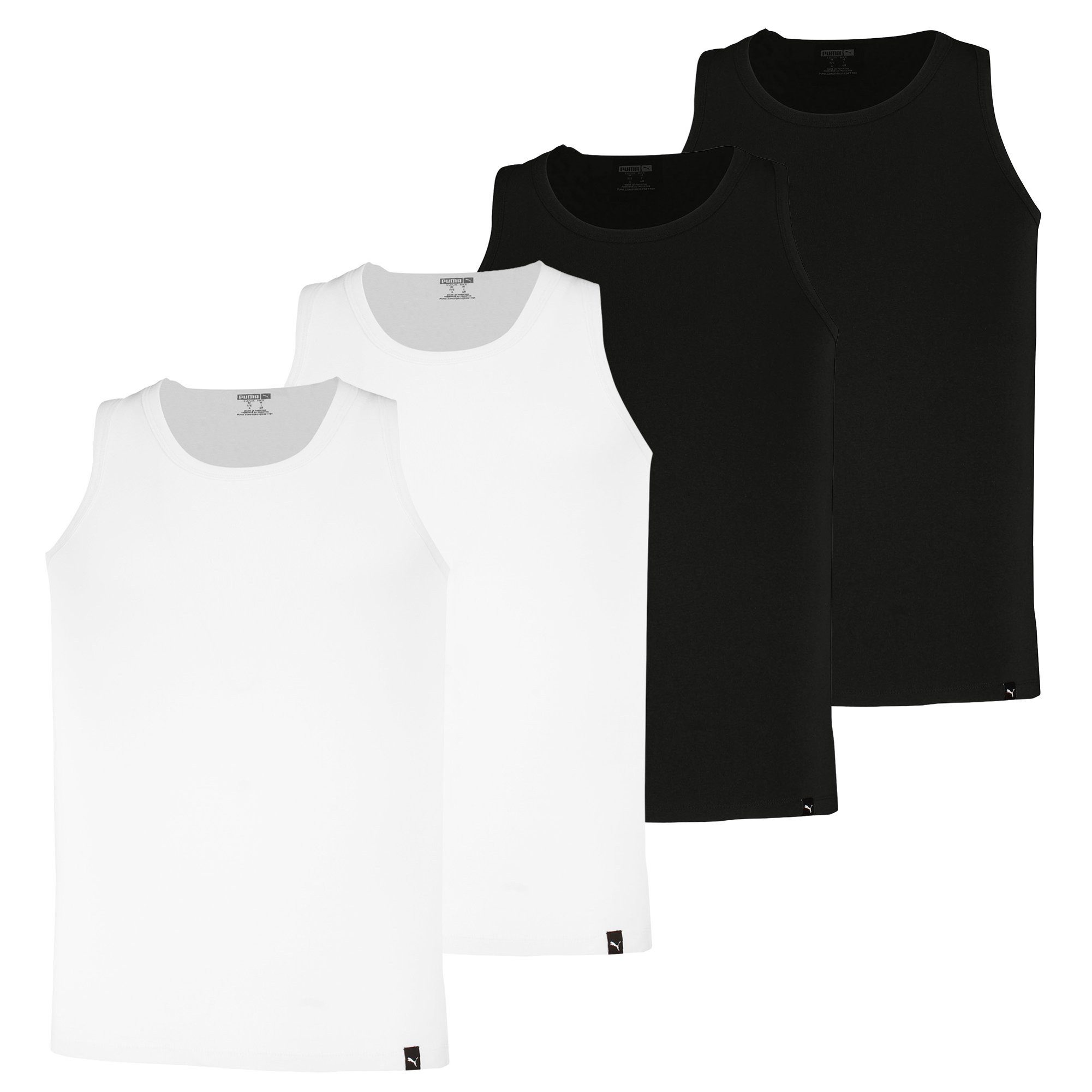 PUMA Unterhemd Herren Unterhemd 4er Pack Baumwolle Tank Top 4P (Packung, 4er Pack)