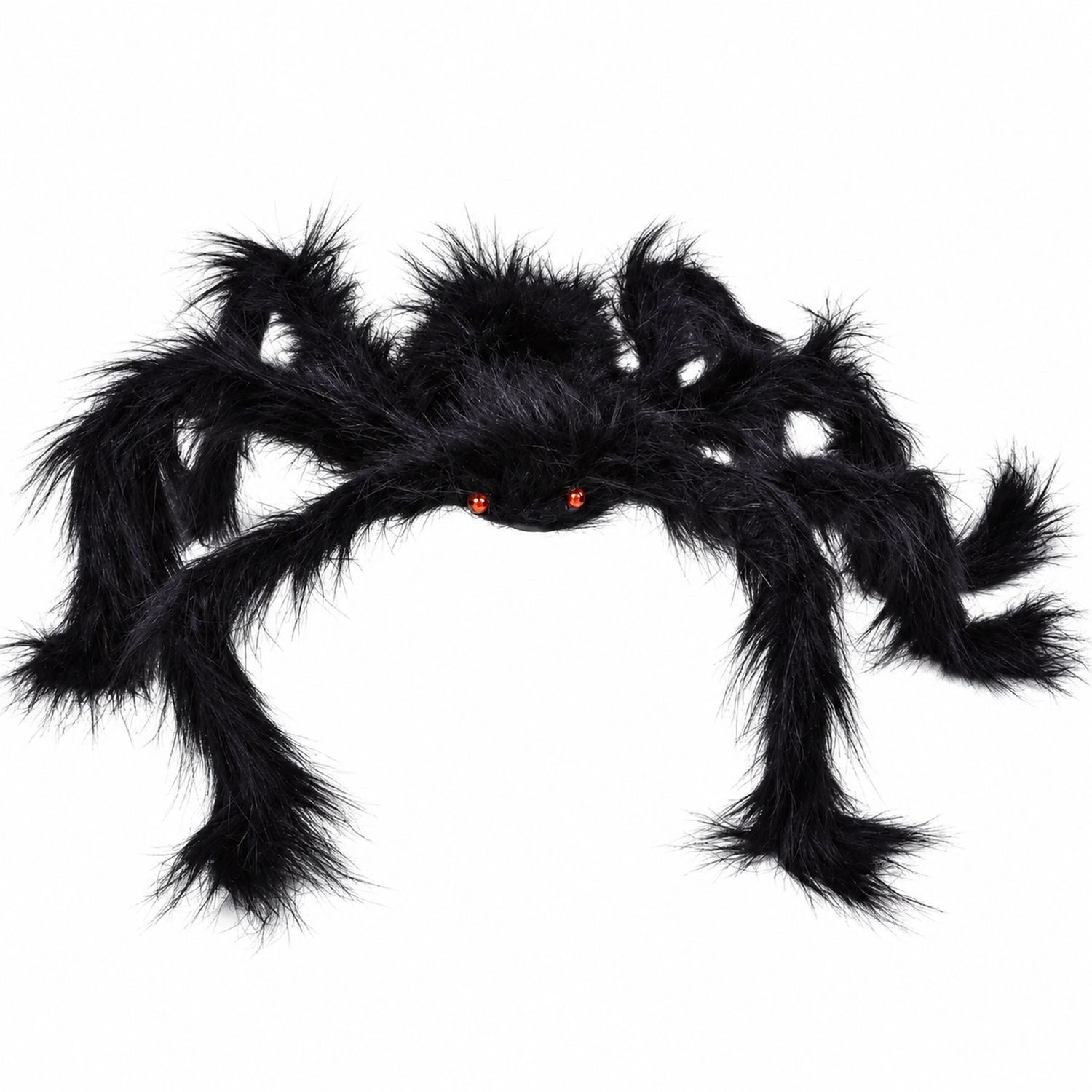 Fiestas Guirca Dekoobjekt Spinne 70 cm, Schwarze Halloween Deko mit roten A