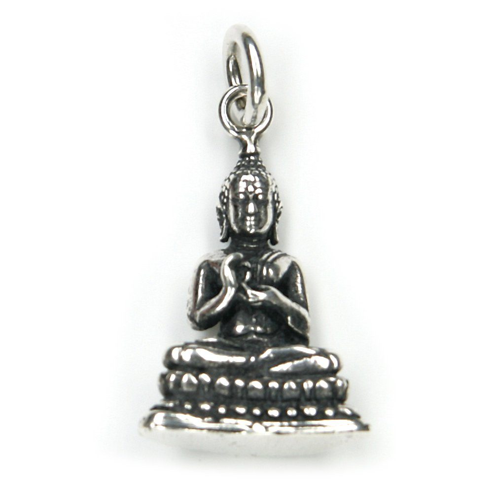NKlaus Kettenanhänger Buddha Kettenanhänger Karma Amulett 1,8cm Silber, 925 Sterling Silber Silberschmuck für Damen