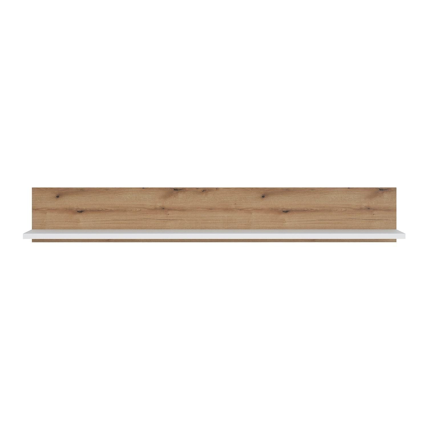 Wandboard CALABRIA, Alpinweiß, Evoke Eiche Dekor, 1 Ablagefläche, B 160 x H 24 x T 22 cm