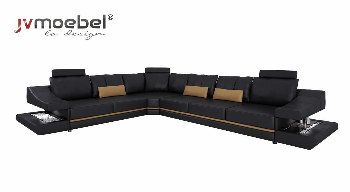 Textil JVmoebel Couch L-Form Ecksofa, Ecksofa Wohnzimmer NEU Sofas Schwarz