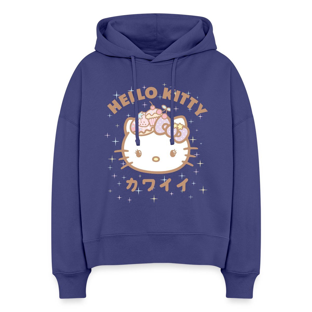 Hoodie Hello Kitty Kawaii Stil Frauen Boxy Organic Hoodie