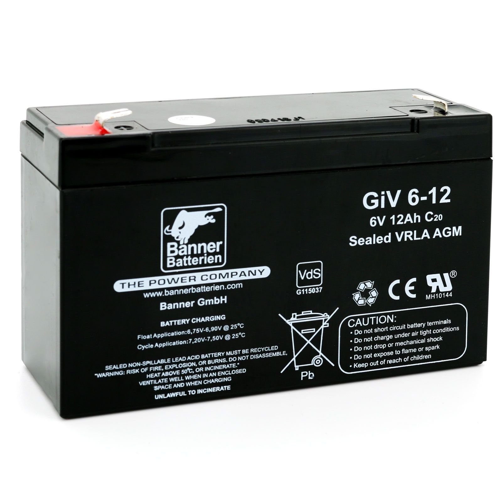 Banner Batterien Batterie Stand by Bull 6 Volt 12 Ah GIV 06-12 Batterie, 6 Volt 12 Ah GIV 06-12