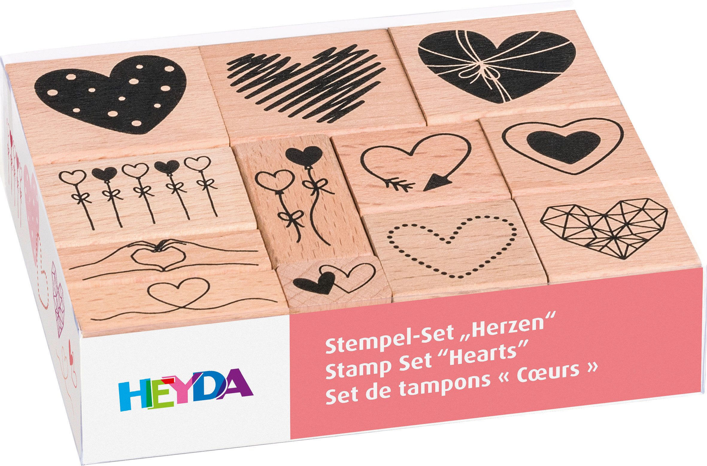 Heyda Stempel Stempelset Herzen