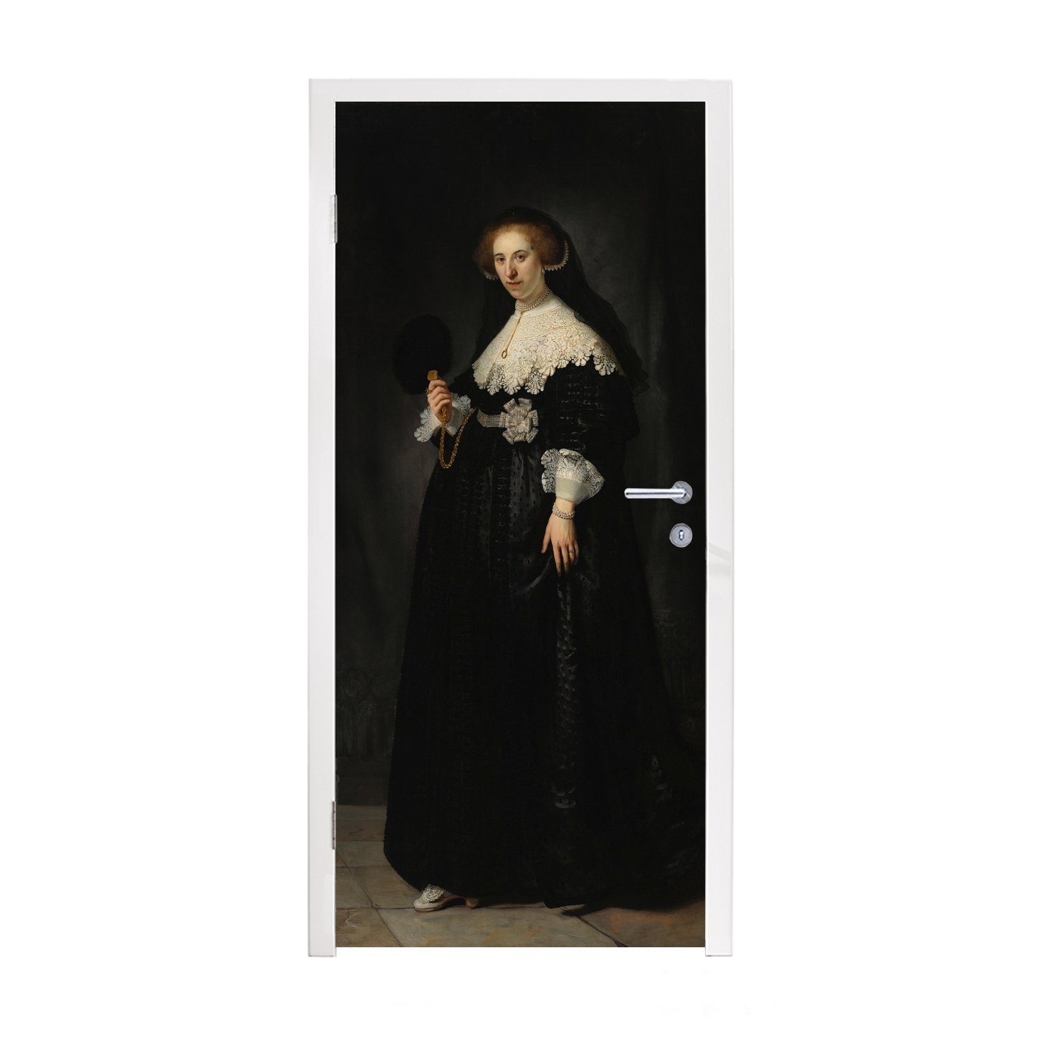 MuchoWow Türtapete Eheporträt von Oopjen Coppit - Rembrandt van Rijn, Matt, bedruckt, (1 St), Fototapete für Tür, Türaufkleber, 75x205 cm